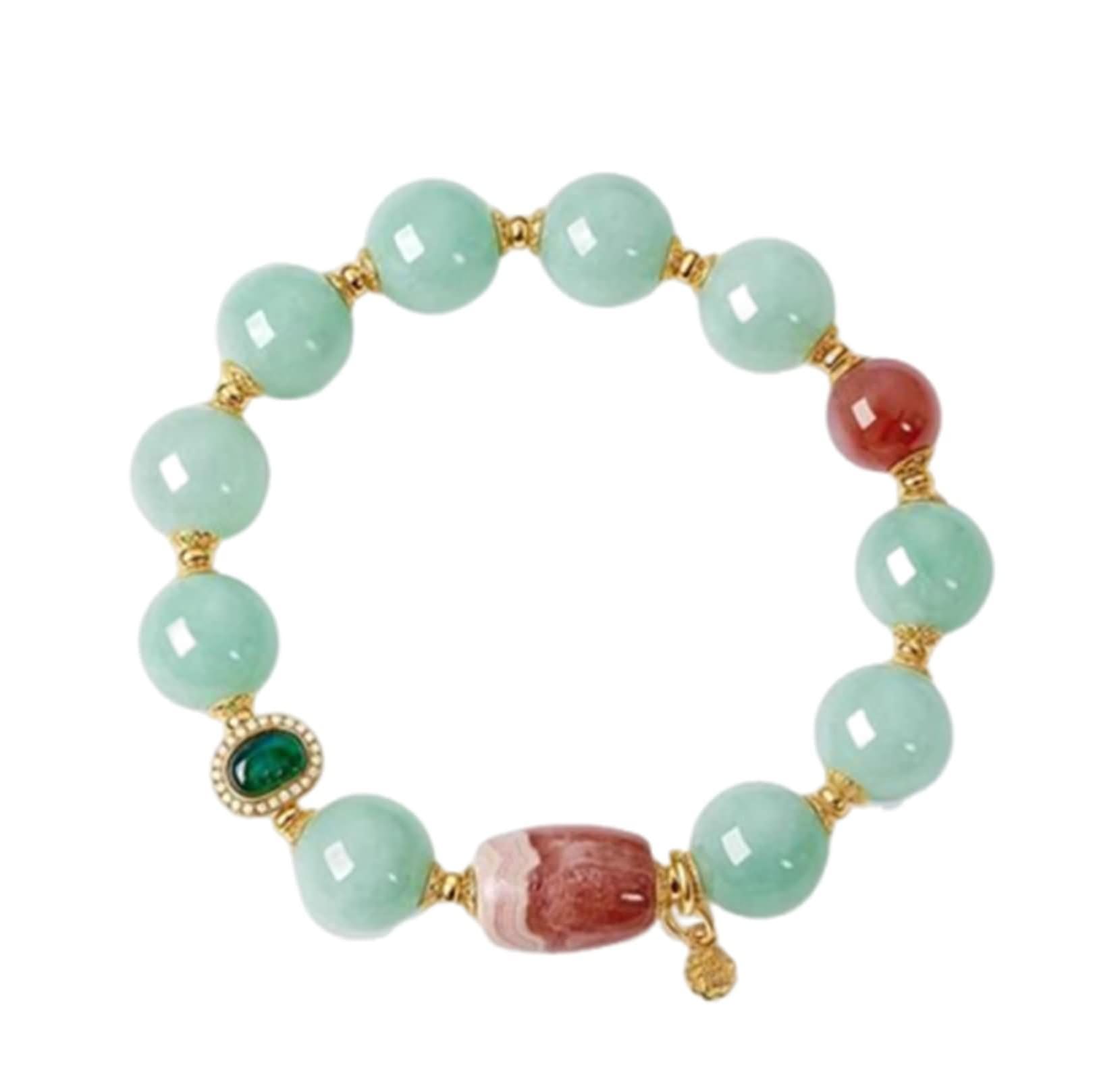 Bracelets pour femme en or jaune 9 K/14 K/18 carats, jadéite 12-13 mm Bracelets ronds en or véritable Bijoux pour femmes Au750/585/375 Or