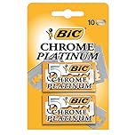 BIC Chrome Platinum, Double Edge Safety Razor, Disposable Single Blades, Stainless Steel, Pack of 10