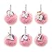 6Packs Rainbow Unicorn Keychain, Pink Pom Pom Key ring Soft Faux Fur Ball Bag Pendant Decoration Unicorn Party Favors Supplies (Unicorn)
