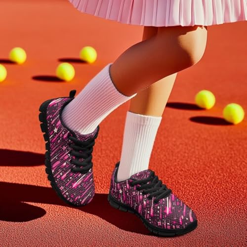 Children's Running Shoes Girls Breathable Tennis Shoes Kids Lace Up Athletic School Sneakers for Little Kid Size11-13/ Big Kids Size1-54