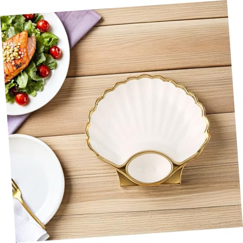 Plato de cerámica con forma de concha para sushi y snacks miniatura 5