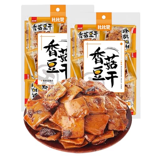 500g Spicy Dried Tofu,Dried Tofu with Chilli and Mushroom,China Taiwanese Delight with Latio Spicy Strips,Freeze Dried Tofu for a Flavorful Crunch(Five Spice Seasoned)