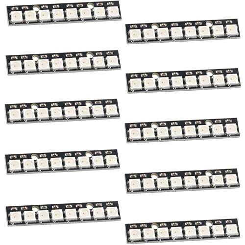 Joycabin 10 Stück 8 Bits WS2812 RGB LED Modul 5050 LED Stick Eingebaute Treiber Farblicht Entwicklungsboard kompatibel für Arduino Raspberry Pi ESP32