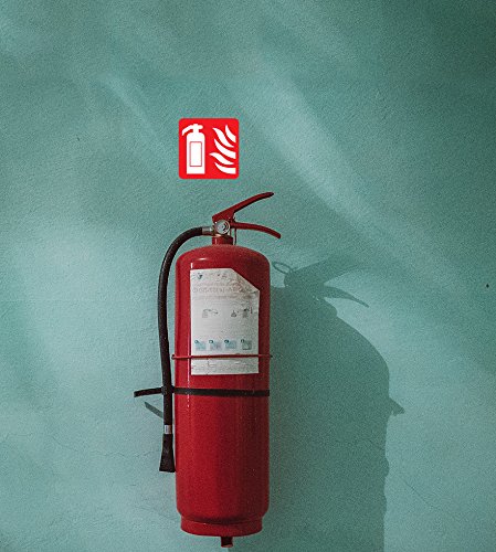dealzEpic - Fire Extinguisher Sign | Self Adhesive Vinyl Decal Sticker | Pack of 4 Pcs