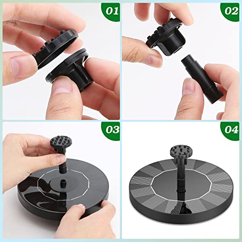 AISITIN Solar Springbrunnen für Außen,2025 Upgrade Solarbrunnen für Draussen, Solar Teichpumpe mit 6 Fontänenstile, Solar Schwimmender Fontäne Pumpe für Garten, Teich, VogelBad, DIY Wasserspiel