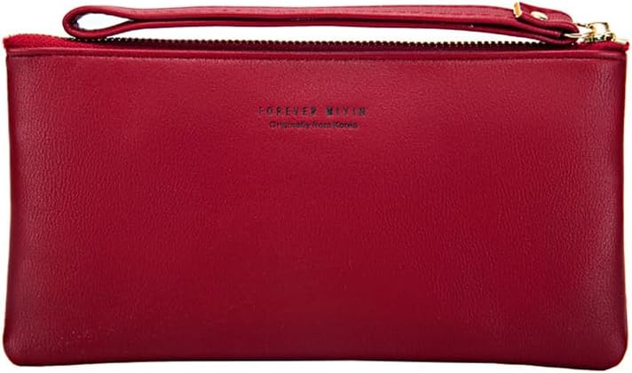 Wristlet Bag Touch Screen Phone Bag Portable Wallet Women's Clutch Purse PU Wallet Red