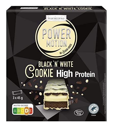 frankonia CHOCOLAT Power Motion Proteinriegel High Protein Cookie Black 'n' White 3x45g - no sugar added