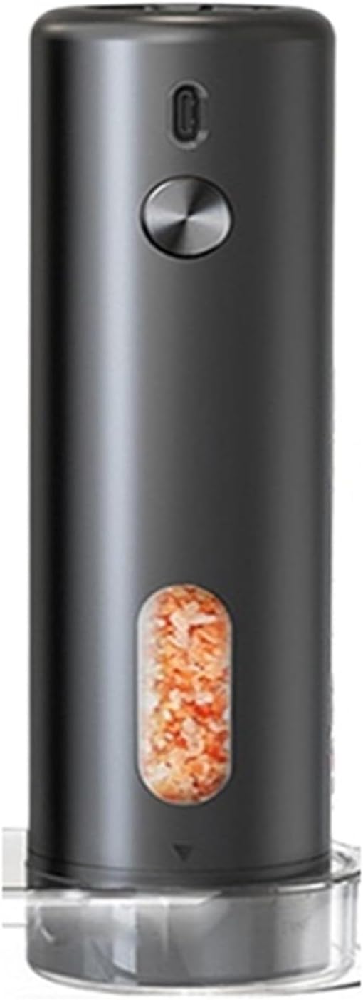 External Adjustable Pepper Grinder Portable Fashion Design Salt and Pepper Rechargeable Electric Spice Grinder Kitchen Tool(2PCS With Base)