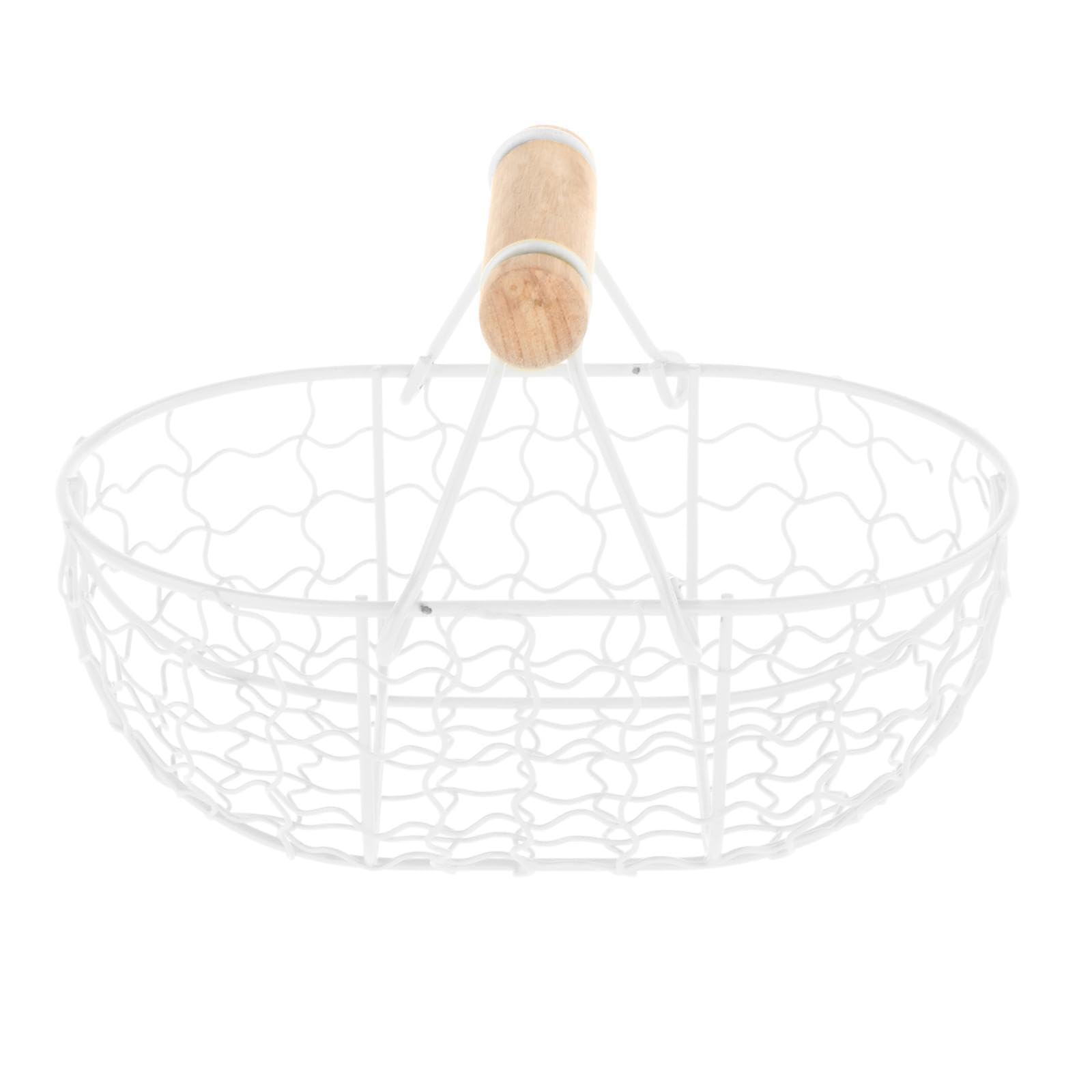 Zambuph White Lovers Decorative Fruit Basket Durable Iron Mesh 18X12x12.5cm