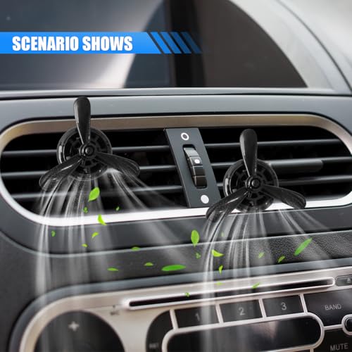 Image of Car Air Outlet Clip, Creative Air Force Propeller Shape Auto Ornament AirConditioner Vent Clip, Automotive Interior Accessories for Women Men (2, Black)