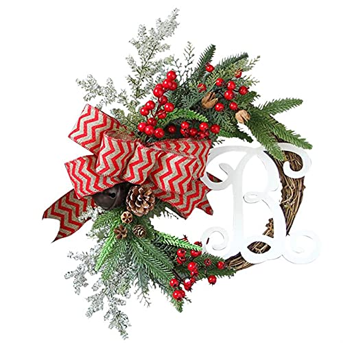 Décoration murale avec couronne artificielle de Noël et cercle en rotin HOL pour salon