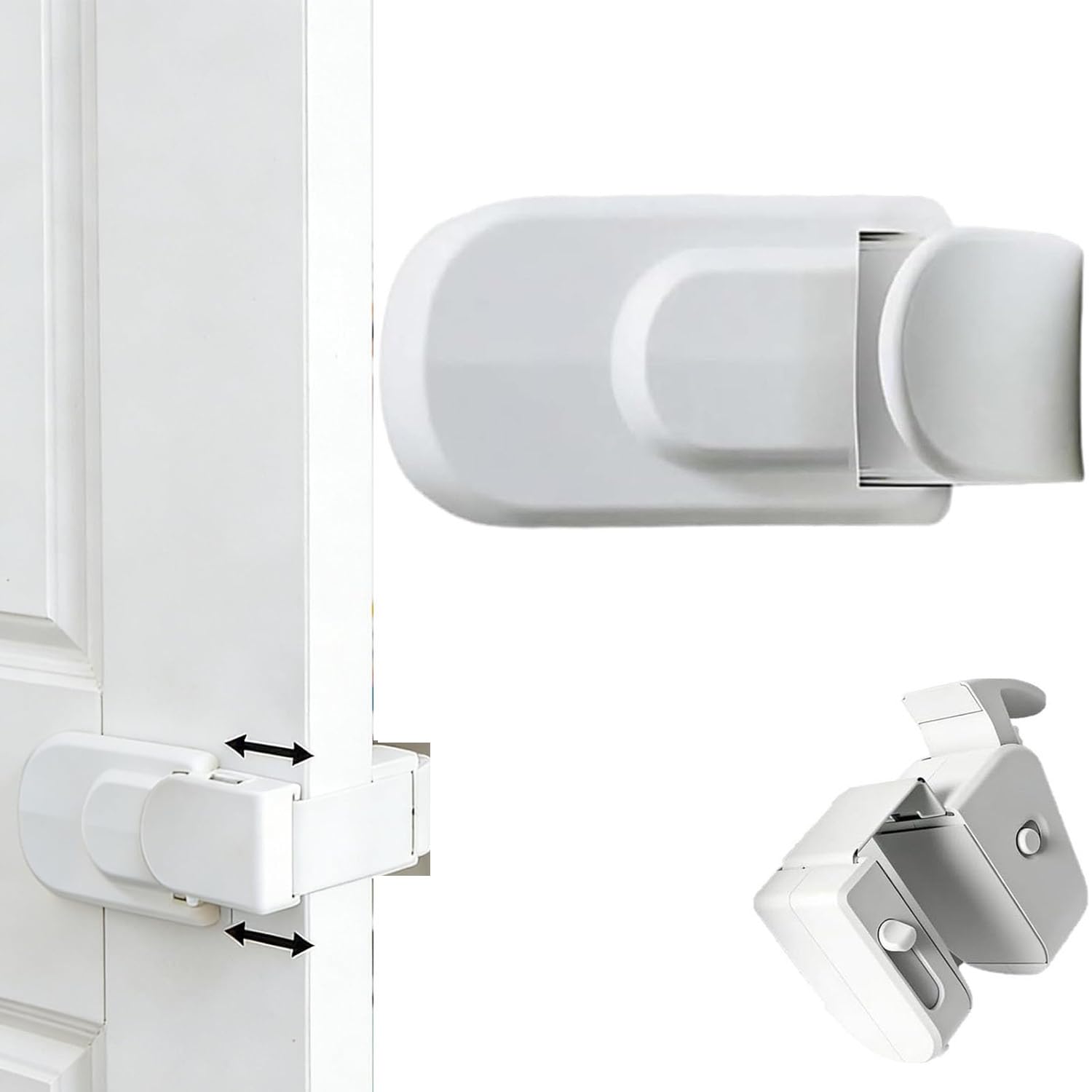 The Snap Door Lock Kids Can't Reach or Defeat,Child Proof Door Lock,Child & Pet Proof Locks,No Tools or Adhesives Required,Simple Install,for Home Security