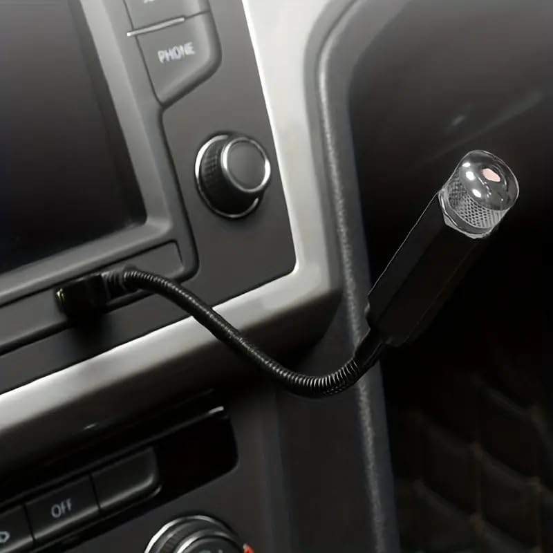 Image of Car Interior, Room Roof Star Light, LED Starry Laser Light Atmosphere Ambient Projector Light USB Port, Night Home Decoration Galaxy Light Pack of 1