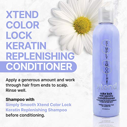 Simply Smooth Xtend Keratin Replenishing Color Lock Conditioner Slows Color Fade & Prolongs Hair Color After Salon Visit Gently Clean & Protect Your Hair Color Sodium Chloride Free 8.5 Oz. #TOP7