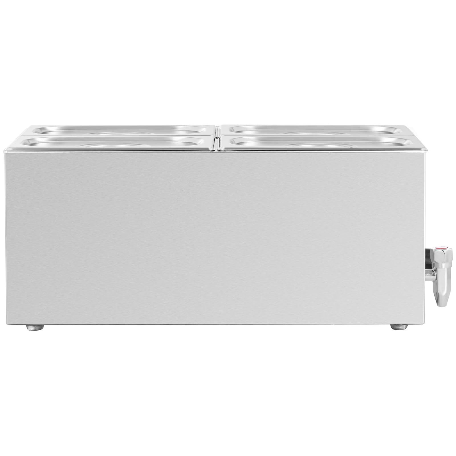 Royal Catering RCBM_GN1/4 Bain Marie 600 W 4 GN 1/4 rubinetto di scarico per bagnomaria scaldavivande