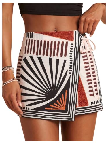 Image of SweatyRocks Women's Boho Mini Skirts Floral Shorts Tie Side Wrap Skorts