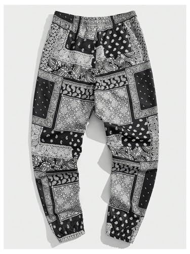 SHENHE Men's Paisley Print Jogger Pants Drawstring Elastic Waist Hippie Boho Pants Trousers2