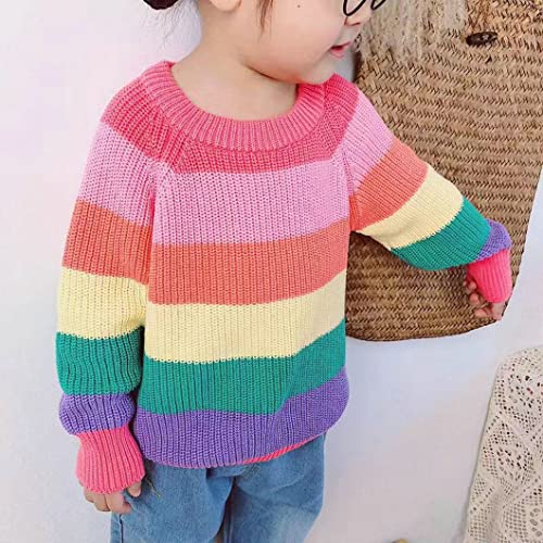 Little Boys Girls Sweater Pullover Cute Rainbow Stripe4
