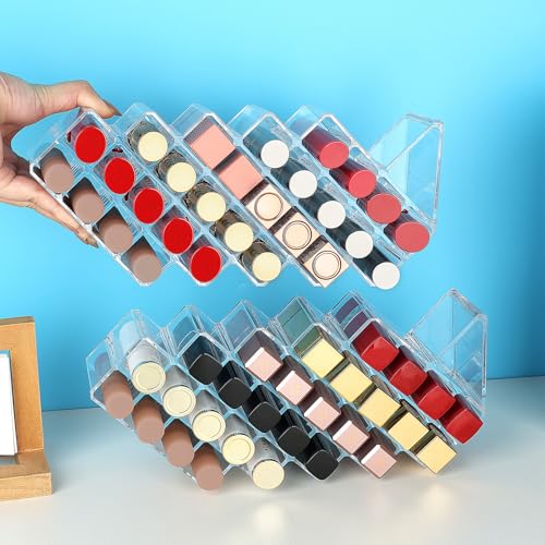 Image of JessLab Bundle-2 Items: 3 Cube Sections Acrylic Organizer and 28 Slots Lipstick Organizers