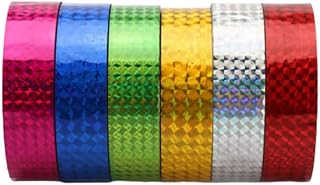 LIFKOME 6 Rolls Holographic Wrapping Tape for DIY Crafts, 15mm Decorative | Bopp Material, Sweet Lovely Style, Decorate Anything, Wrap Pens and Pencils, DIY Package Color