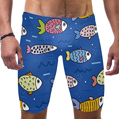 Traje de baño azul de pierna cuadrada ideal para entrenar en la piscina del club