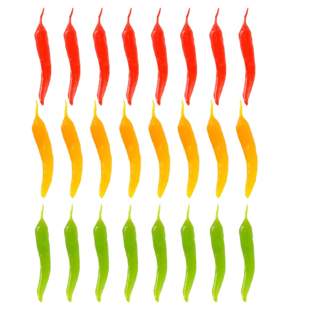 Alasum 24pcs Artificial Chili Fake Pepper Colorful Chili for Decoration Faux Vegetables Photo Props Home Kitchen Decoration Children Teaching Props