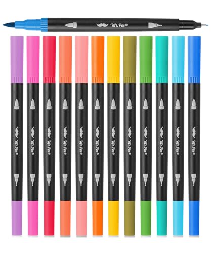 Mr. Pen- Dual Tip Brush Pens, 12 pcs, Assorted Color,