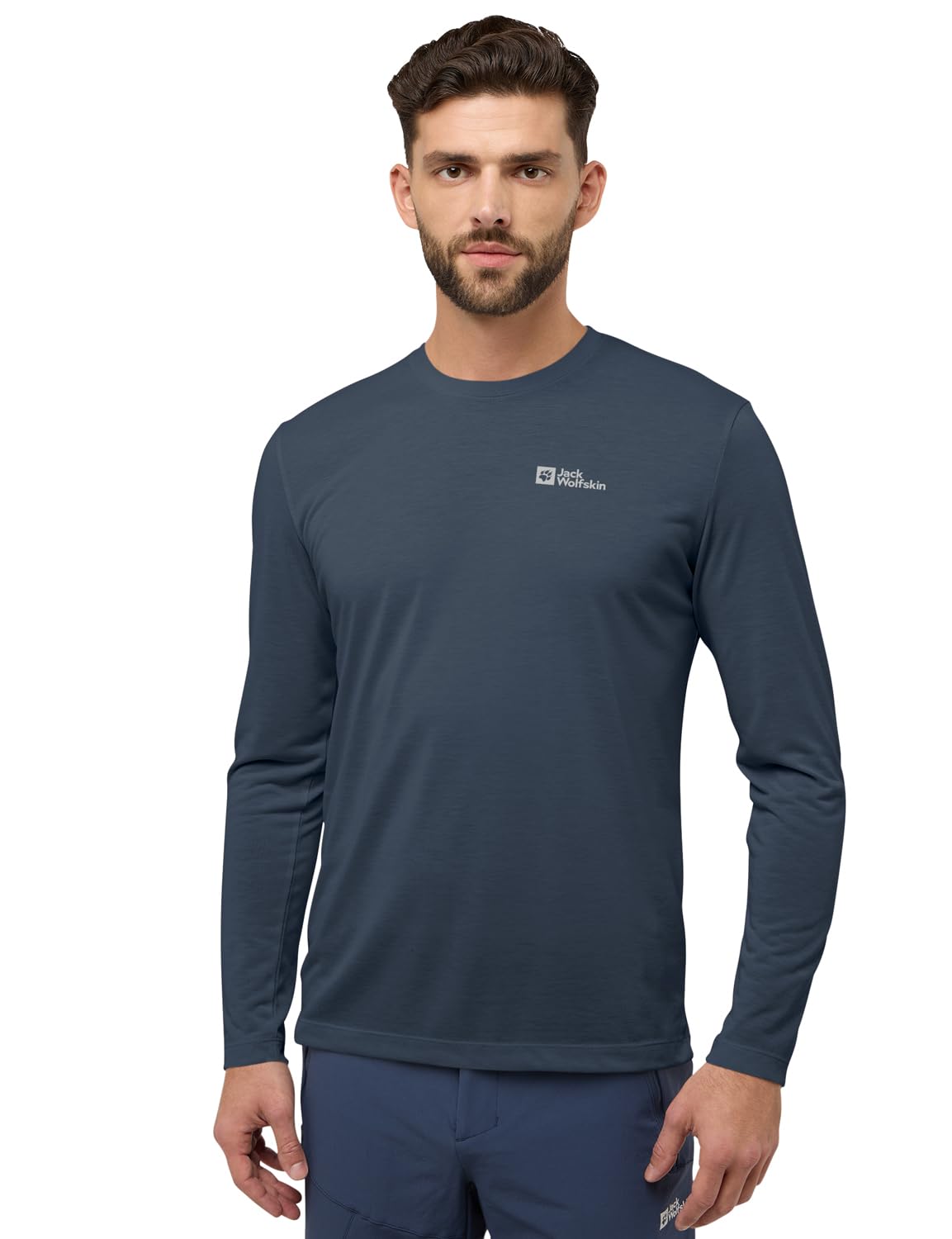 Jack Wolfskin Herren Langarm-T-Shirt Vonnan LS – Midnight Sky, XXL EU