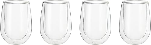 Henckels Cafe Roma - Juego de copas de vino blanco sin tallo (4 piezas)