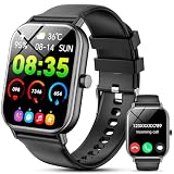 Smart Watch for Men Women, Answer/Make Calls, 1.85''HD Smartwatch with Pedometer 24/7 Heart Rate SpO2 Sleep Monitor, 100+ Sports Fitness Watch, IP67 Waterproof Activity Tracker for Android iOS （Black）