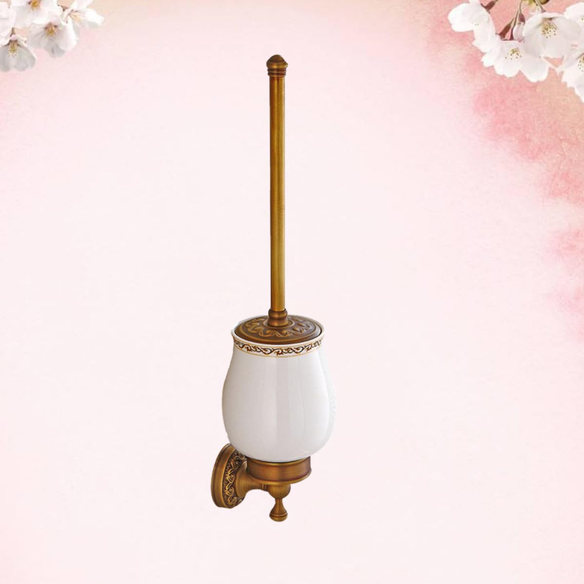 ibasenice Set Scopino Bagno Vintage in Rame Supporto da Parete, Set Pennelli Setole Morbide per Hotel e Ufficio