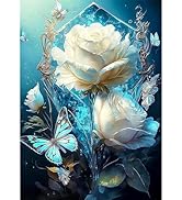 Wunderschönes Diamond Painting Weiße Rose - DIY Diamantbild Für Erwachsene 40x80cm