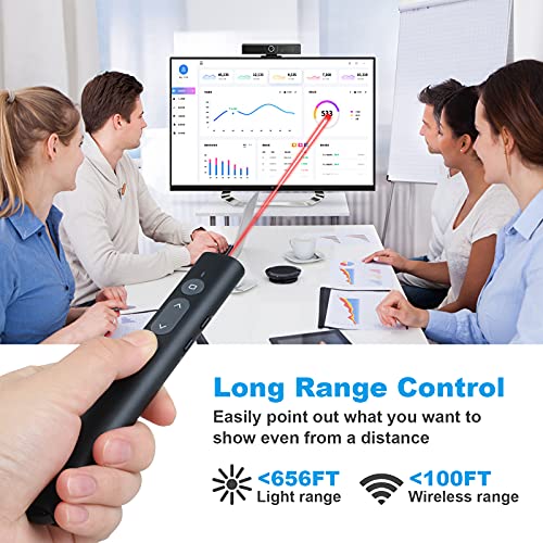 Image of Presentation Clicker Presentation Remotes, Type C /USB A 2 in 1 Pointer, Remote PowerPoint Clicker,USB /Type-C for Computer Slide Advancer, Volume Control /Hyperlink /Switch Windows(Battery Included)