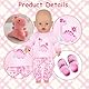 Puppenkleidung für 35-43cm Baby Puppen, 5 Stück Puppenkleidung Outfit, 1 Dinosaurier Oberteil, 1 Hose, 1 Dinosaurier Puppe, 1 Hausschuhe, 1 Kleiderbügel, Puppenkleidungsset für Kinder Mädchen Jungen