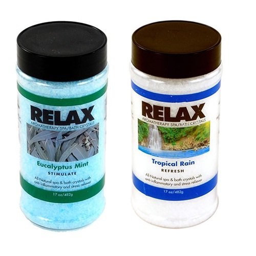 Eucalyptus Mint & Tropical Rain -17 Oz- Spa Aroma Therapy Fragrance Crystals – All Natural Vitamins,