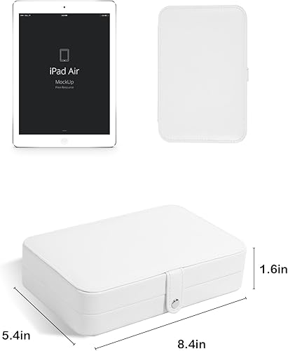 Miniatura 6 de GUKA Estuche de joyería de viaje, organizador de viaje portátil de joyería, organizador de joyería de viaje de poliuretano para anillos, aretes,