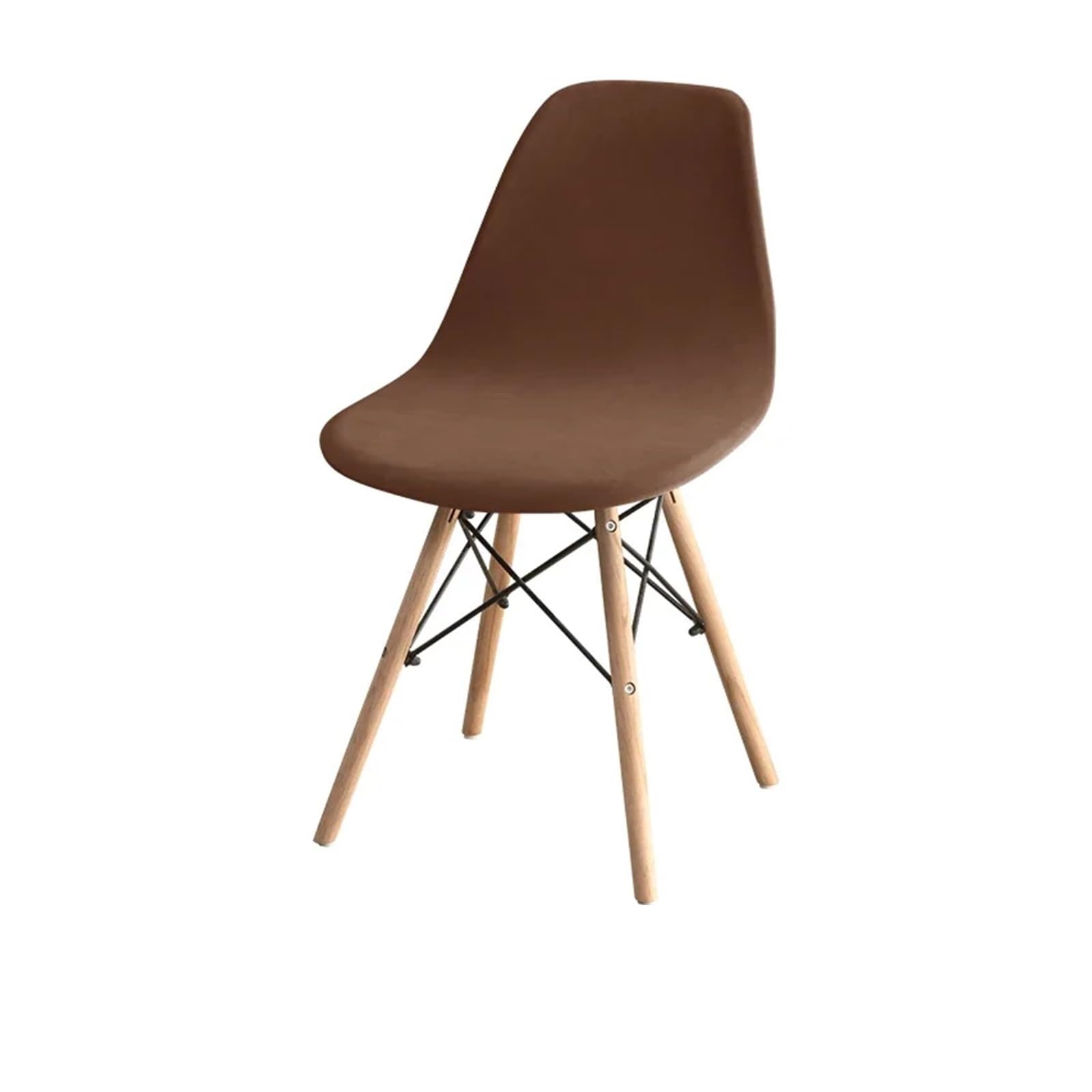 CIOPLJHKL 1PC Velvet Shell Chair Cover Stretch Spandex Armless Covers Solid Color Elastic Dining Seat Case Wedding Hotel Banquet for Hotel, Banquet(A8-Coffee)