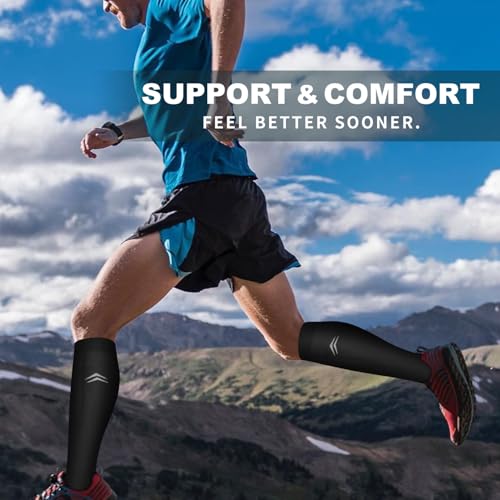 Image of Bluemaple 6 Pack Copper Compression Socks for Women and Men Circulation-Best Support for Medical, Running,Nursing,Athletic