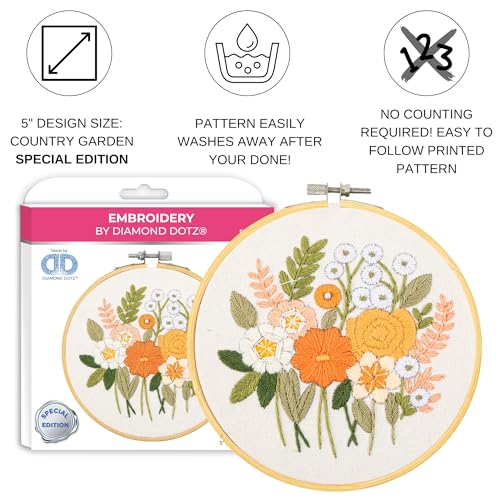 Image of DIAMOND DOTZ Country Garden Embroidery Craft Kit for Adults, Beginners