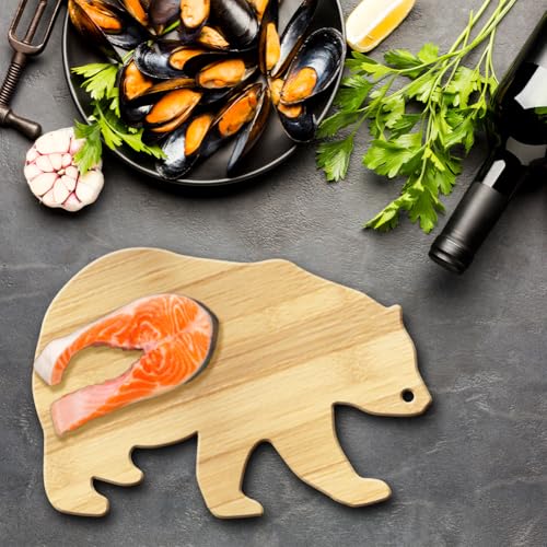 Tabla de cortar de bambú con forma de oso WEBEEDY, 34x23 cm miniatura 5
