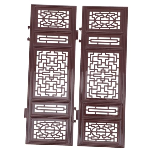 GARVALON Mini Écran Chinois Pliant Décoratif pour Maison de Poupée, Accessoires Poupée, Lot 2 Pièces, Plastique, Style Classique, Miniature pour...
