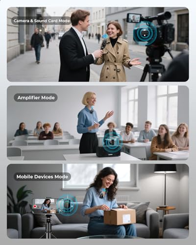 Image of GRENARO Mic for YouTube Wireless, Dual Lapel Wireless Microphone for Recording with LED Display, 164ft Range, Mute /Reverb /Noise Reduction for YouTube, Live Streaming, Vlogging (3 in 1 Port Version)