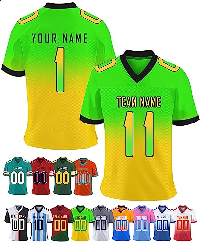 Custom Football Jersey for Men Personalized Gradient Printed Football Shirts Customized Sports Jerseys with Team Name & Number Women Youth Boys