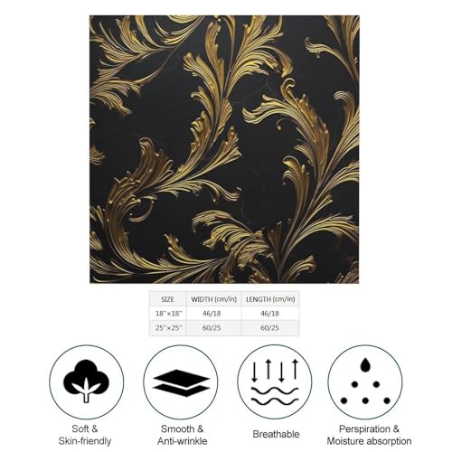 Black And Gold Head Scarf Like Silk Scarf Lightweight Fashion Satin Hair Bandanas for Women Boho Headscarf Hair Wrap Bandana Headband Handkerchief Silk Scarves for Bag Purse Neck 18 Inch2
