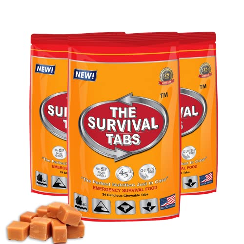 144 hours Emergency Food tablet none-GMO gluten-free 25 years shelf life 24 Tabs Buttescotch x 3 pouches