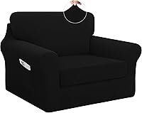 Vista 16 de Easy-Going Juego de funda elástica para sofá de 7 piezas, lavable, para 3 cojines de respaldo y asiento, funda antideslizante para sofá, protector