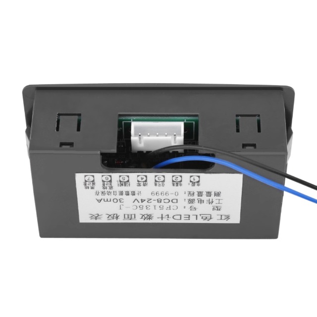 Contatore Digitale A LED A 4 Cifre DC 24V 0-9999 Contatore Da Pannello Up/Down Plus/Minus Con Cavo, 3 Colori(Verde - Foto 2