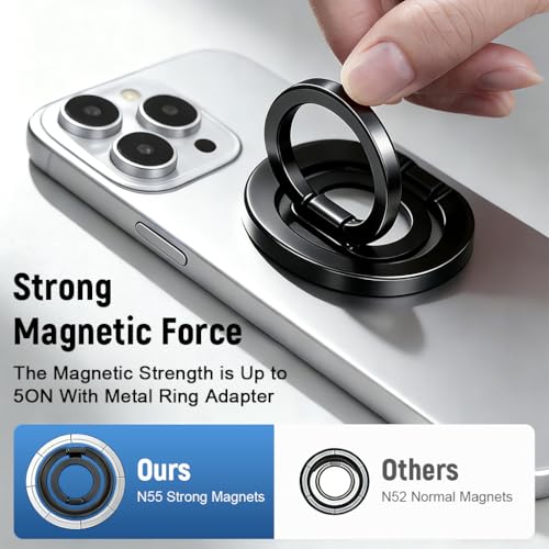 Image of ZORBES Magnetic Phone Ring Support Desk Phone Support Metal Folding Phone Ring Grip Slim Fashion Phone Accessory