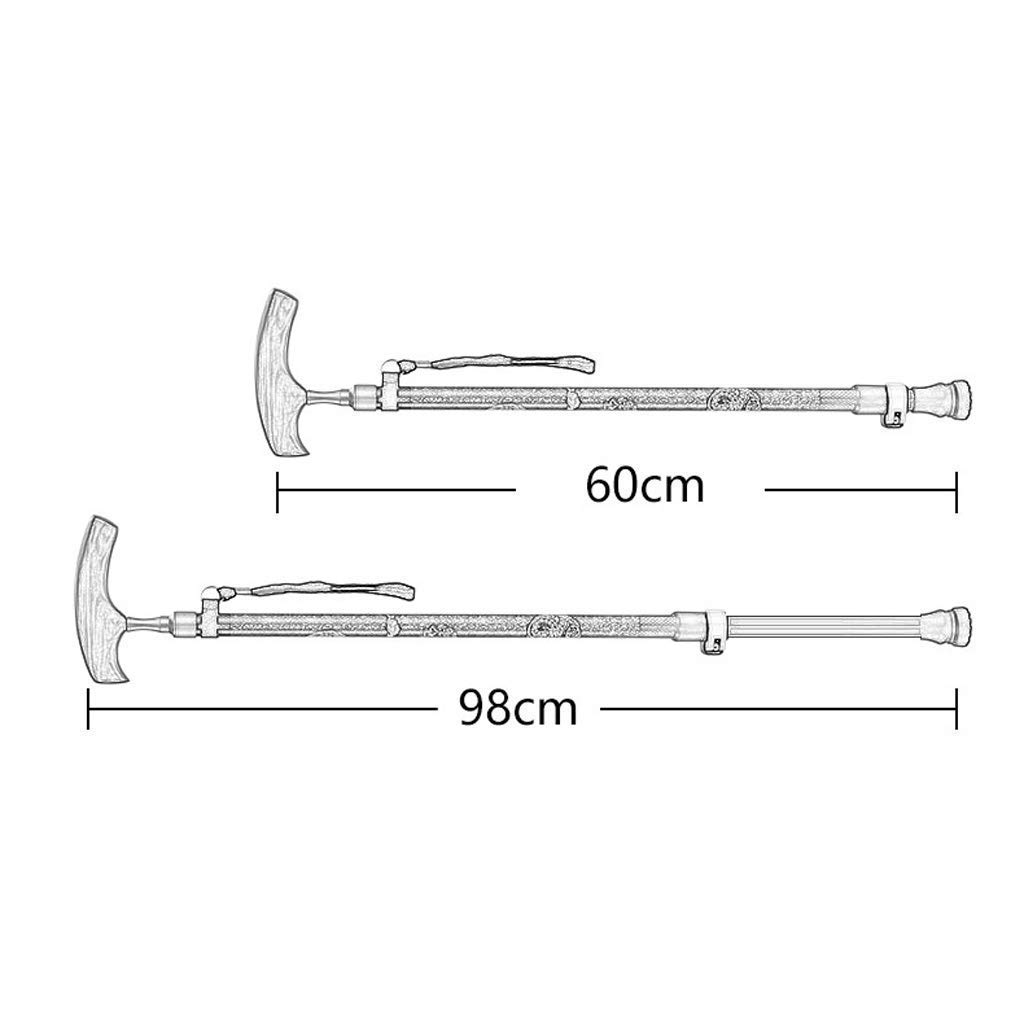 Bastone da passeggio Stampella ad altezza regolabile, 60-98 cm (23-38"), Fibra di carbonio, Design ergonomico dell'impugnatura per presa debole o artrite, Non pieghevole, Nero, Stampelle