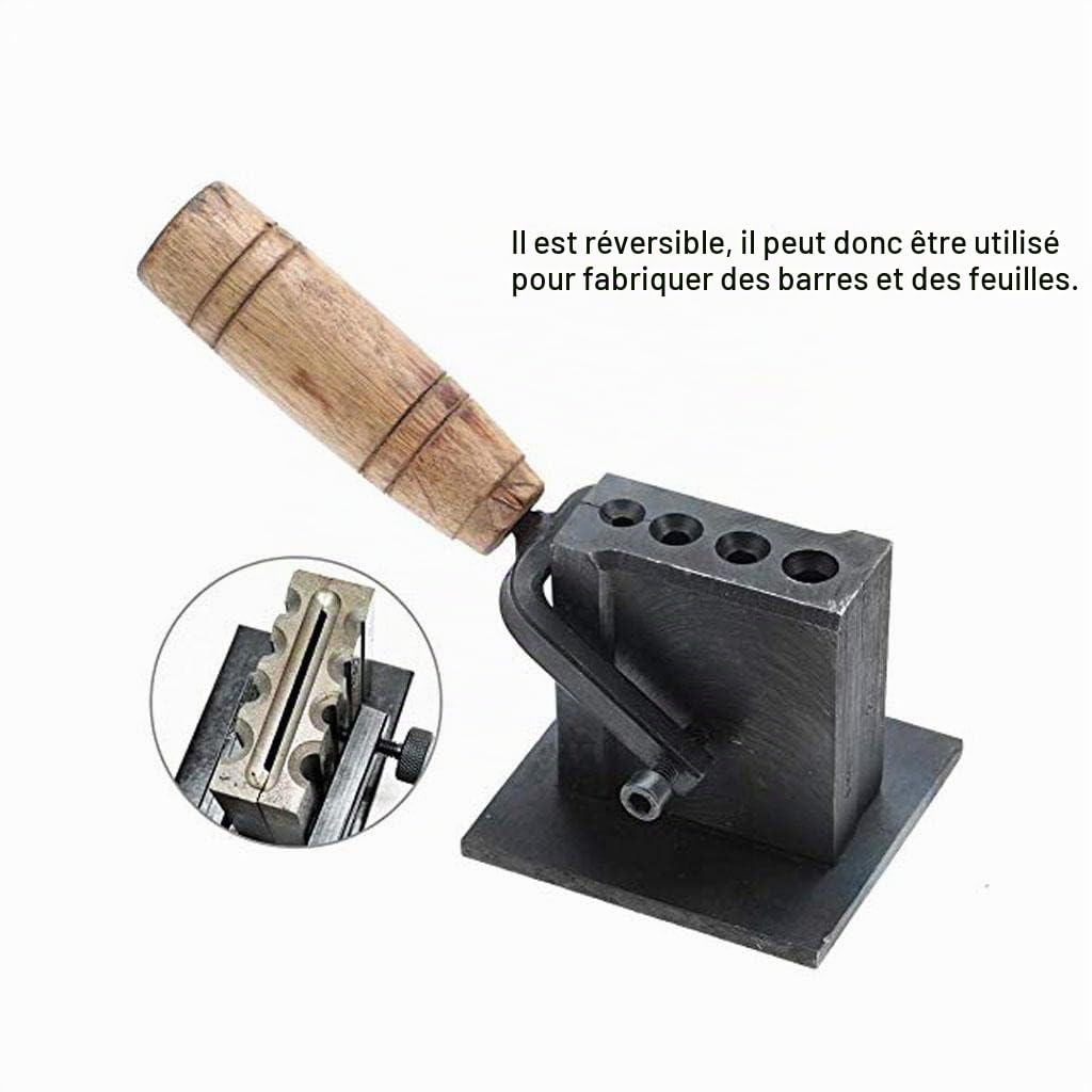 Moule Lingot de Bijouterie Lingotière Réversible pour la Fabrication de Bijoux - Noir, 4 Trous